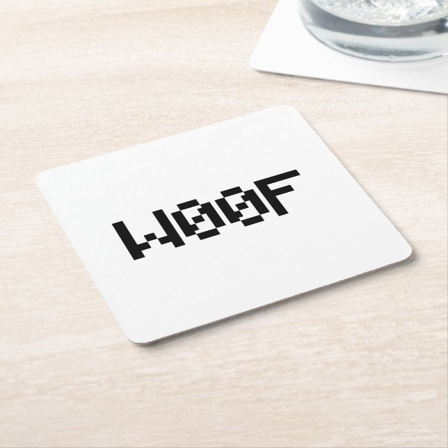 W00F [Leetspeak Animal Sounds] Square Paper Coaster (Angled)