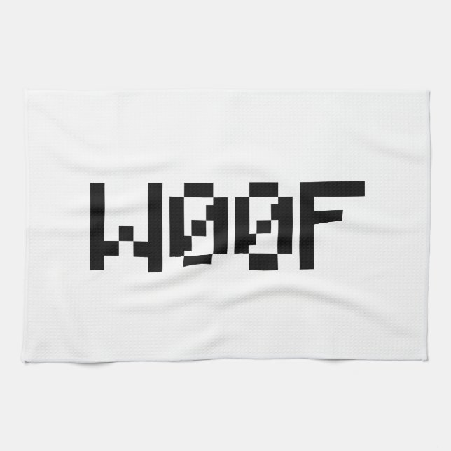W00F [Leetspeak Animal Sounds] Tea Towel (Horizontal)