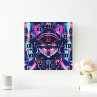 W4VE • DESIGHN. | "Procedural" ~ [49 / 50] • Square Wall Clock