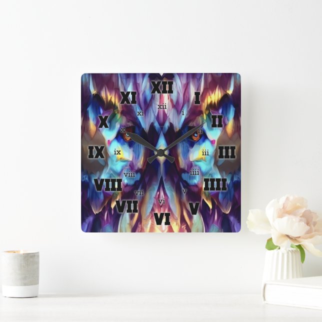 W4VE • DESIGHN. | "Procedural" ~ [50 / 50] • Square Wall Clock (Home)