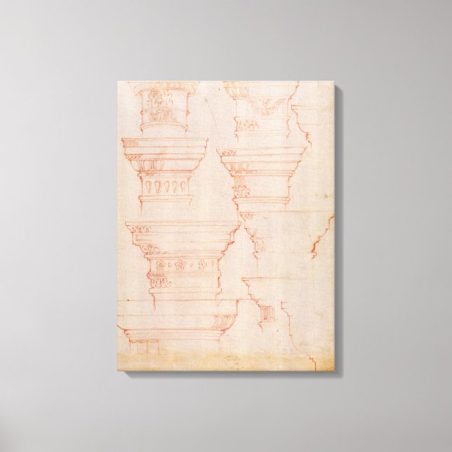 W.18v Study of column capitals Canvas Print (Front)