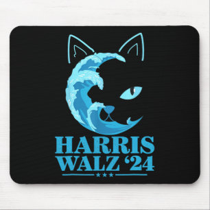 W 24 Blue Wave Of Cat Ladies Vote For Kamala Mouse Mat