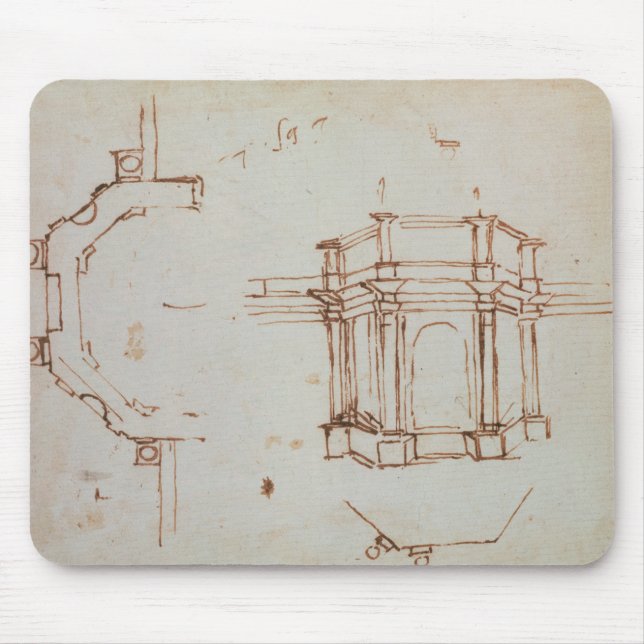 W.24r Architectural sketch Mouse Mat (Front)