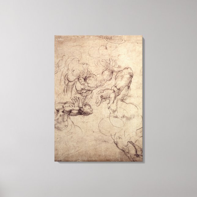 W.61v Male figure studies Canvas Print (Front)