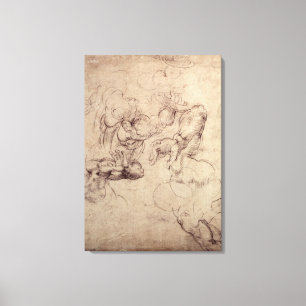 W.61v Male figure studies Canvas Print