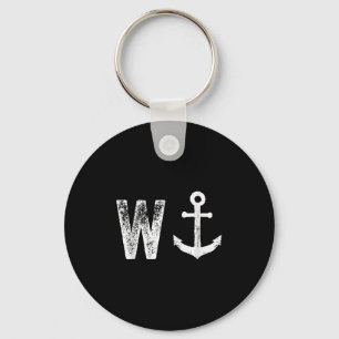 W Anchor Funny Wanker Jerk British Slang Key Ring