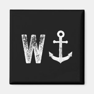 W Anchor Funny Wanker Jerk British Slang Magnet