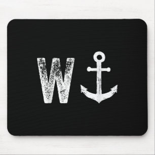 W Anchor Funny Wanker Jerk British Slang Mouse Mat