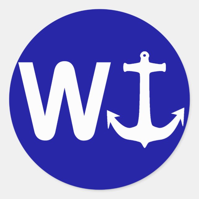W Anchor Wanchor Funny Joke Gift Classic Round Sticker (Front)