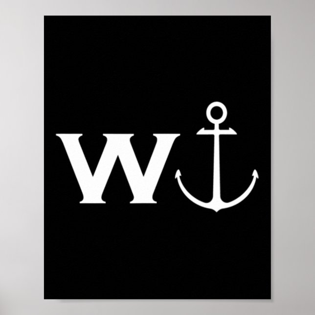 W Anchor Wanker Funny Sailing Boating  Poster (Front)