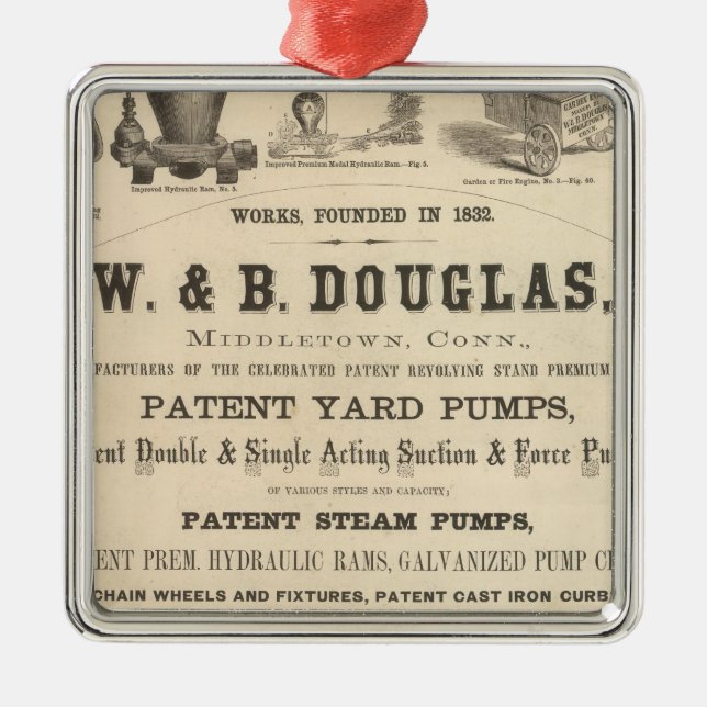 W and B Douglas Metal Tree Decoration (Front)