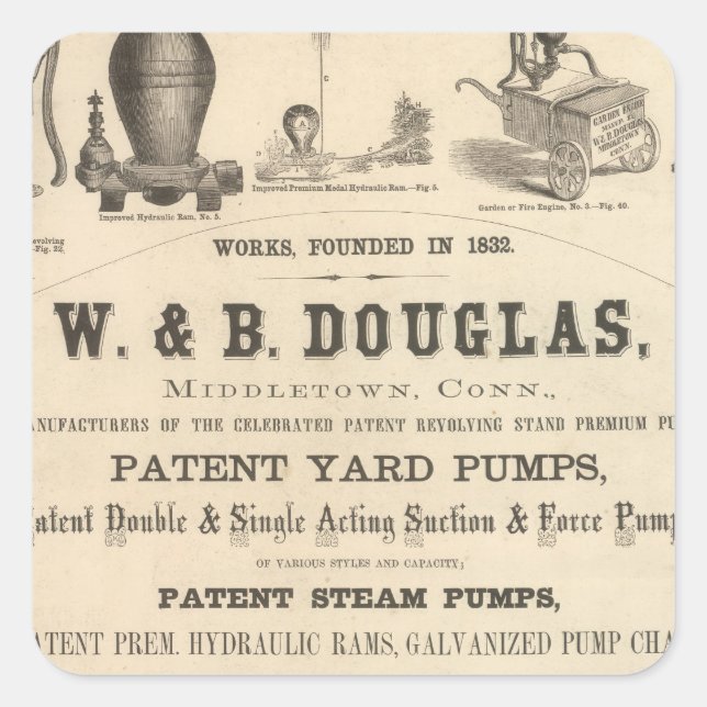 W and B Douglas Square Sticker (Front)