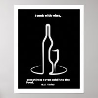 W.C. Fields Wine Quote Poster