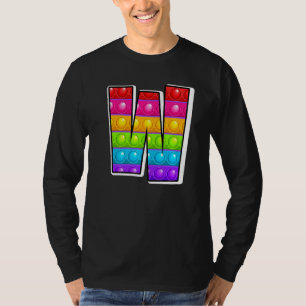 W Cutest Capital Letter w Alphabet Funny Poppin Ki T-Shirt