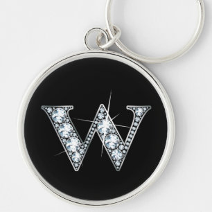 "W" Diamond Bling Keychain