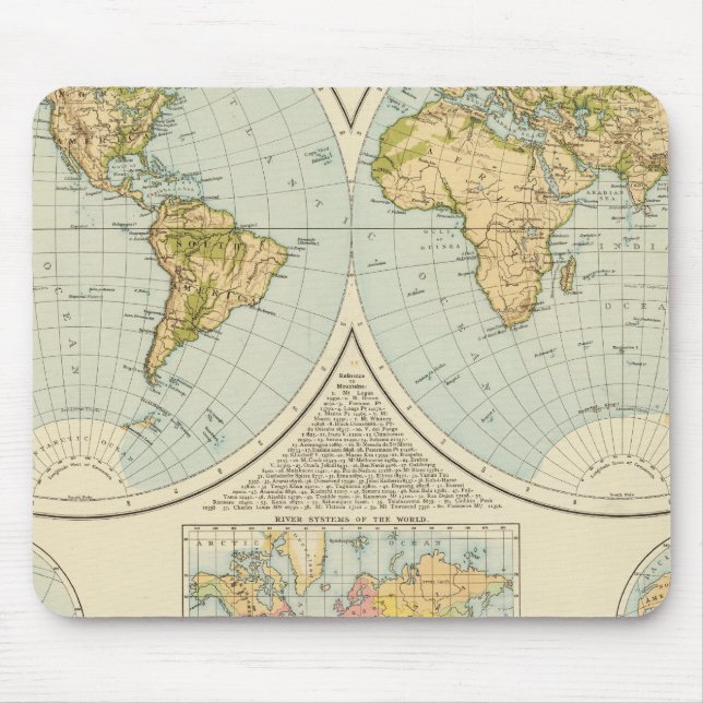 W, E Hemispheres Mouse Mat (Front)