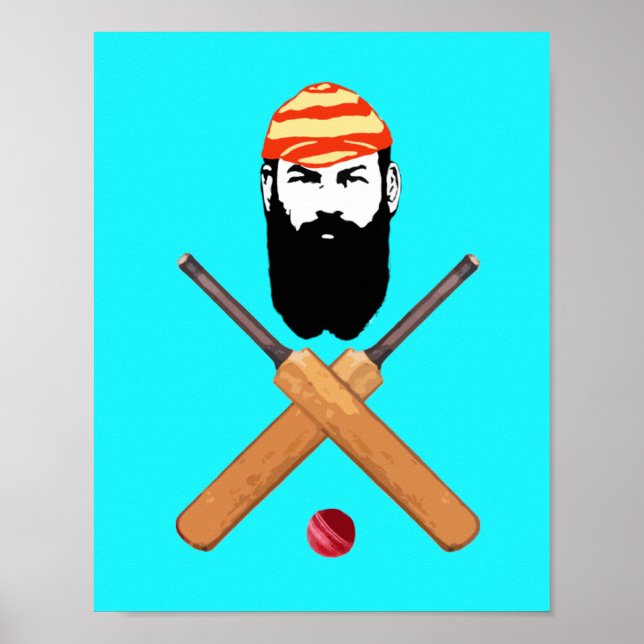 W G Grace Vintage Cricketer Poster (Front)