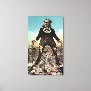 W.H. Vanderbilt as a 'Colossus of Roads' Canvas Print