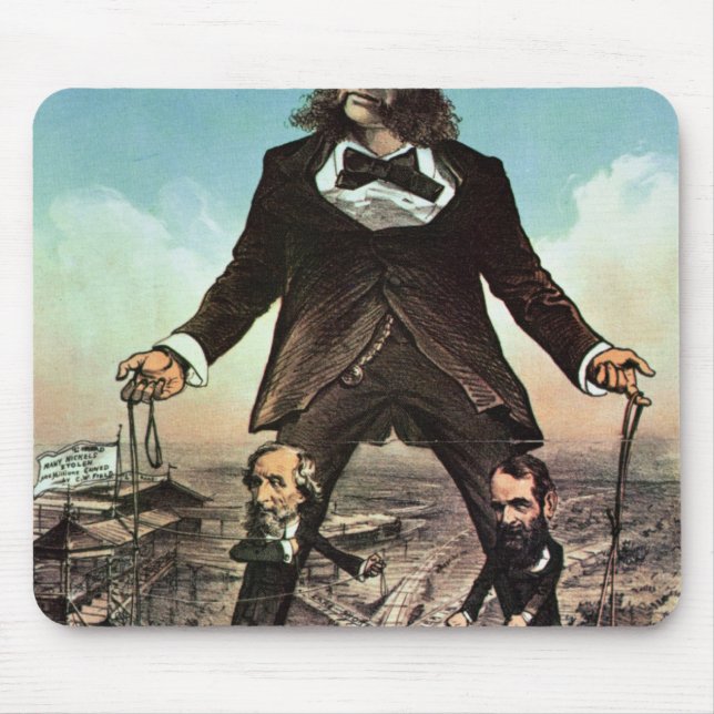 W.H. Vanderbilt as a 'Colossus of Roads' Mouse Mat (Front)