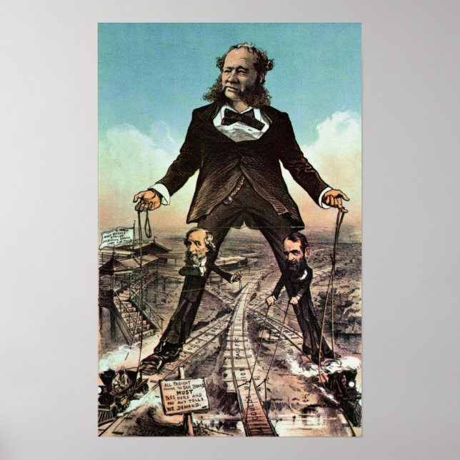 W.H. Vanderbilt as a 'Colossus of Roads' Poster (Front)