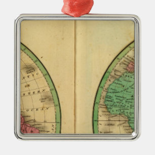 W Hemisphere, E Hemisphere Metal Tree Decoration