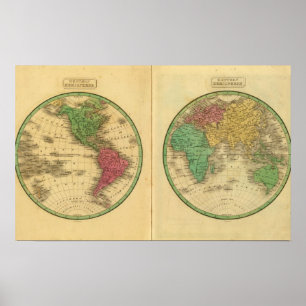 W Hemisphere, E Hemisphere Poster