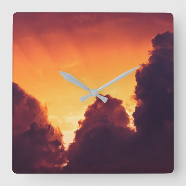 w in weather square wall clock (Front)