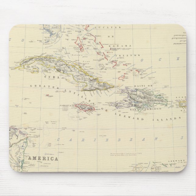 W India Is, Cent America Mouse Mat (Front)