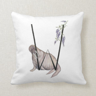 W is for Walrus and Wisteria! Cushion
