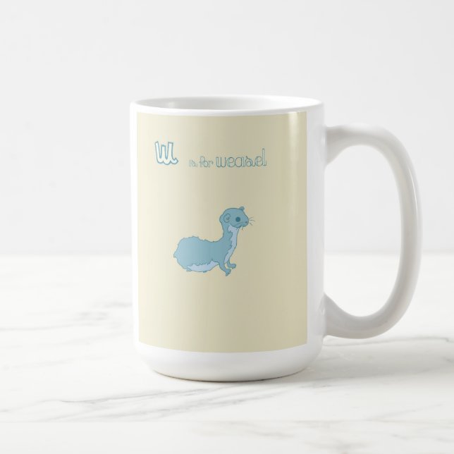 W is for Weasel Coffee Mug (Right)