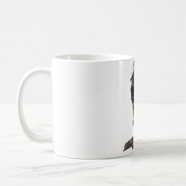 W is for White Tufted Marmoset Coffee Mug (Left)