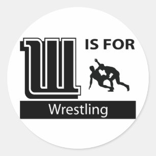 W Is For Wrestling Classic Round Sticker