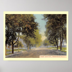 W. Main St., Freehold, New Jersey Vintage Style Poster