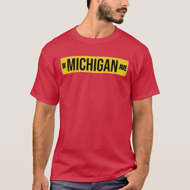 W MICHIGAN AVE black WESTERN MICHIGAN T-Shirt (Front)