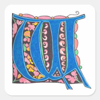 W - MINIATURE SQUARE STICKER