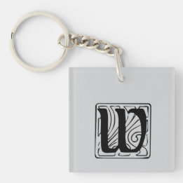 W Monogram black Key Ring