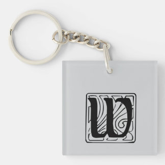 W Monogramm schwarz Key Ring