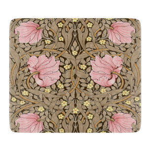 W Morris Pimpernel Pattern in Pink & Sepia Cutting Board