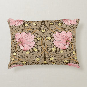 W Morris Pimpernel Pattern in Pink & Sepia Decorative Cushion