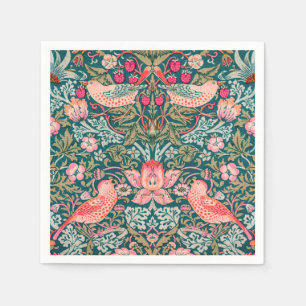 W Morris Pink Strawberry Thief Paper Napkin