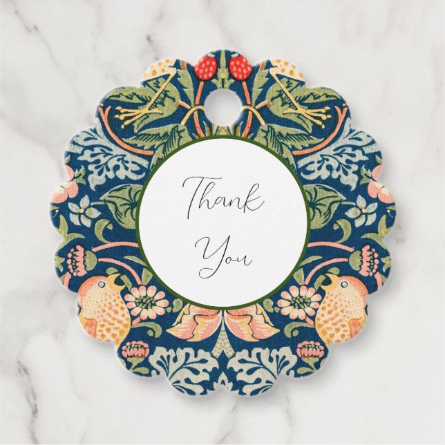 W Morris Strawberry Thief Favour Tag (Front)