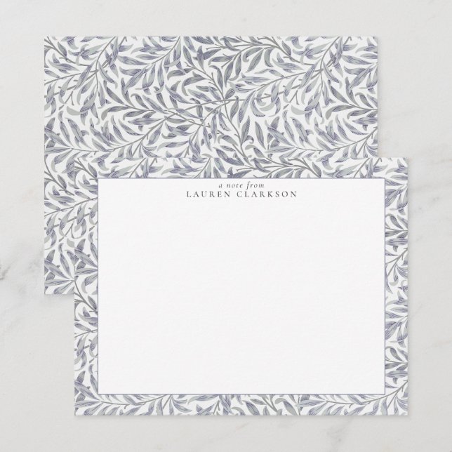 W. MORRIS WILLOW BOUGH LIGHT BLUE/GRAY NOTE CARD (Front/Back)