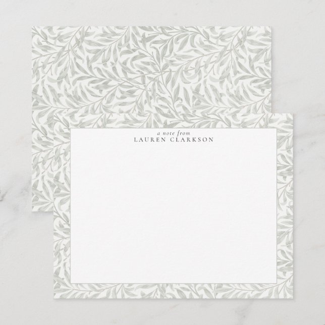 W. MORRIS WILLOW BOUGH LIGHT GREEN/GRAY NOTE CARD (Front/Back)