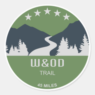W&OD Trail Classic Round Sticker