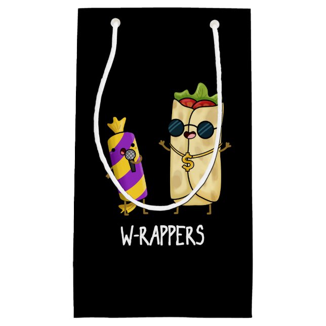 W-rappers Funny Food Pun Dark BG Small Gift Bag (Front)