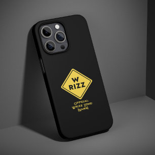W rizz US warning sign Meme Funny Quote iPhone 15 Pro Case