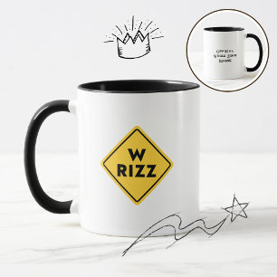 W rizz US warning sign Meme Funny Quote Mug