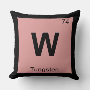 W - Tungsten Chemistry Periodic Table Symbol Cushion