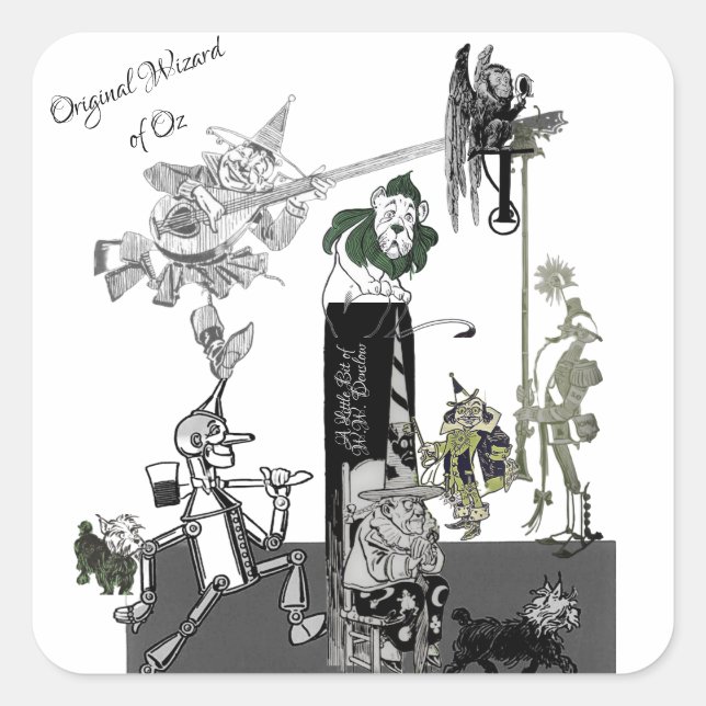 W.W. Denslow Original Wizard of OZ Illustrations | Square Sticker (Front)