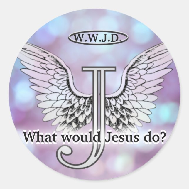 W.W.J.D What would Jesus do? Classic Round Sticker (Front)